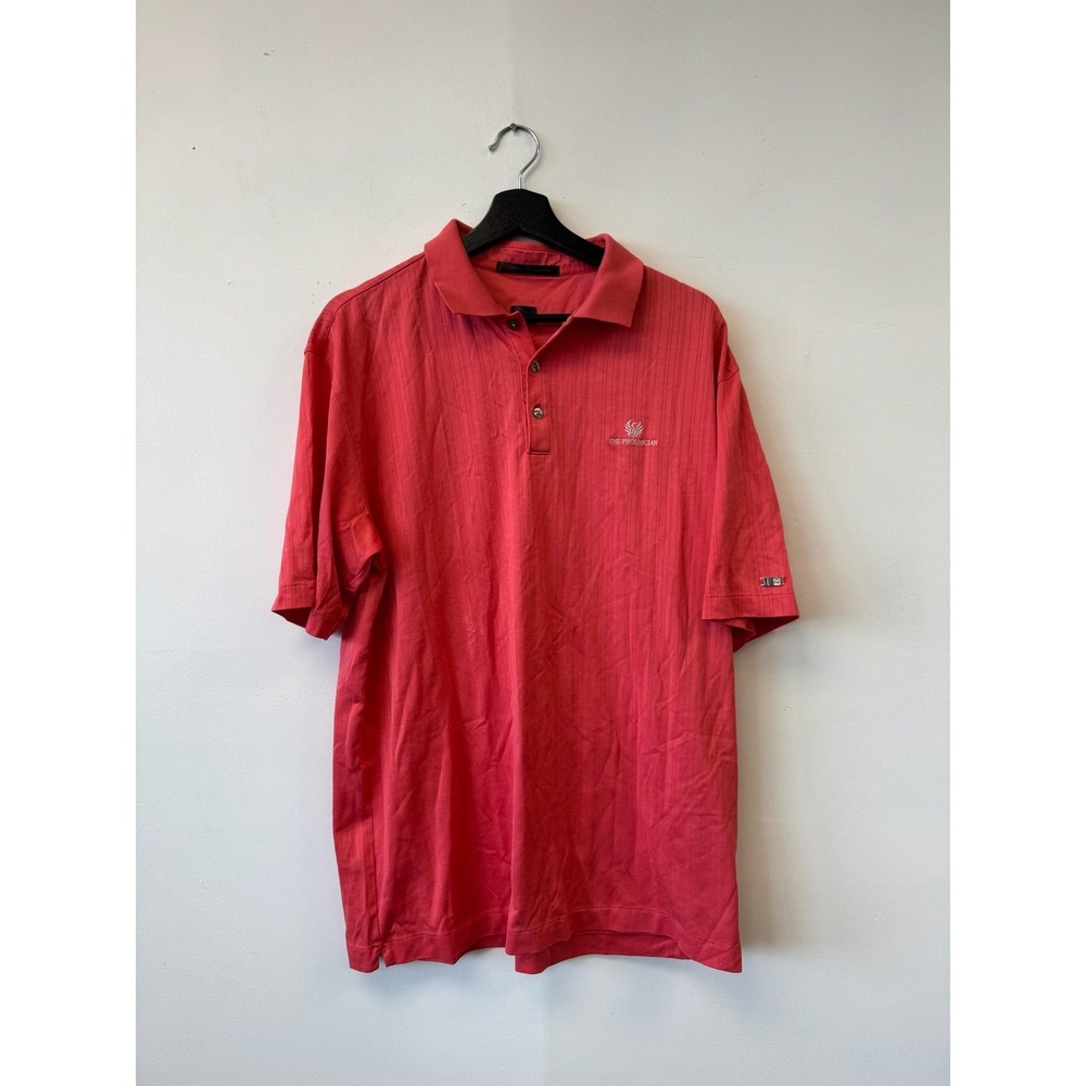 Tiger Woods Polo‎ Shirt Mens Large Red World Golf Championships WGC TW Textured